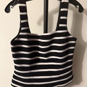 JS Signature Black and White Striped Top